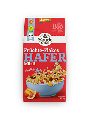 Hafer Müsli Früchte+Flakes Demeter glutenfrei